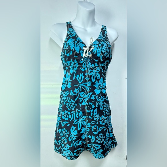 Floral Blue Dress One Piece - Picture 1 of 6